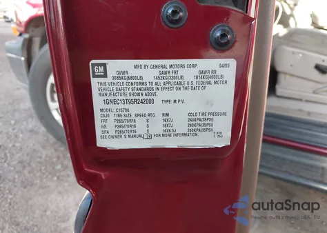 2005 Chevrolet Tahoe Ls из США, поврежденный, VIN 1GNEC13T95R242000